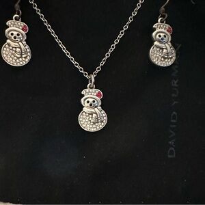 Brighton Lil Snowman Necklace and earrings in excellent condition